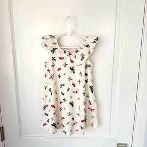 Hanna Andersson Butterfly Dragonfly Dress 4T 100cm Ruffle Neck Swing NEW IN BAG